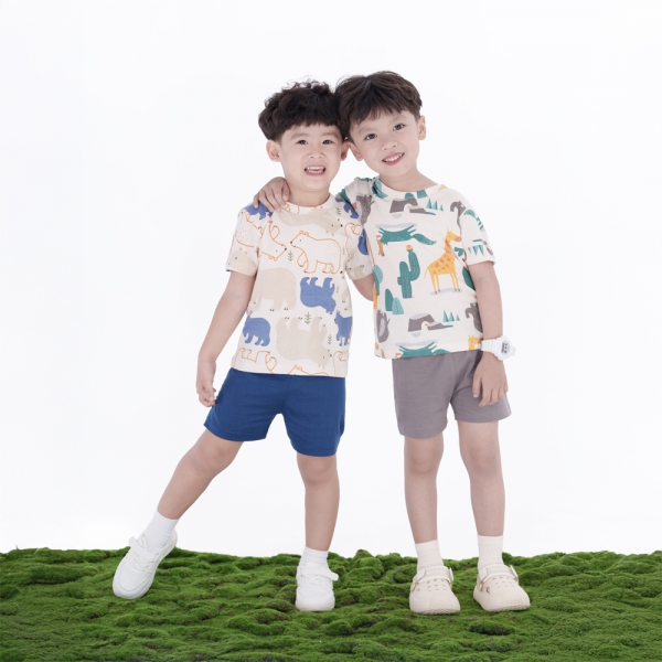 Bộ bé trai ngắn Animo Easy HN0724056 (1-4Y,Trắng)