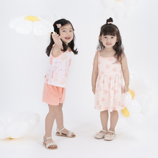 Đầm bé gái Animo Easy LU0924071 (1-4Y,Hồng nhạt)