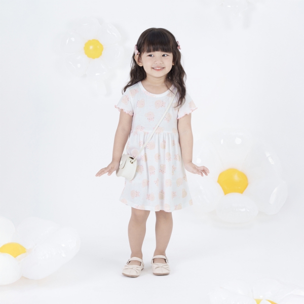 Đầm bé gái Animo Easy LU0924070 (1-4Y,Trắng)