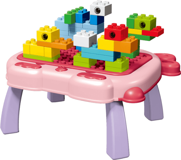 Bộ bàn xếp hình lego kèm bảng vẽ 2in1 50pcs RFD598693 C407 (Hồng)