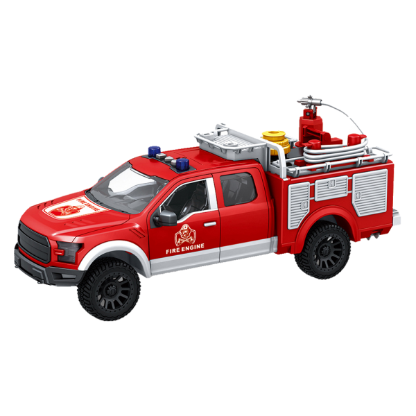 Xe cứu hỏa cao cấp có cửa đóng mở, vòi phun nước có âm thanh và đèn HW24022638 C407 (Đỏ)