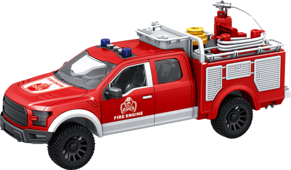 Xe cứu hỏa cao cấp có cửa đóng mở, vòi phun nước có âm thanh và đèn HW24022638 C407 (Đỏ)
