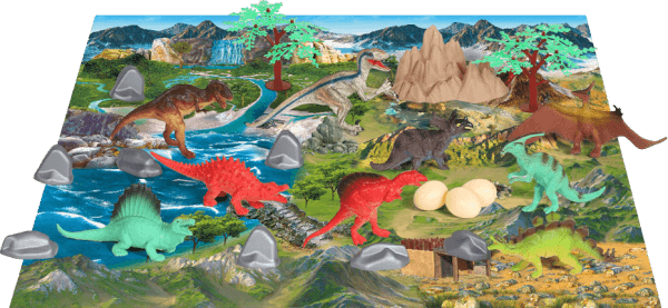 Hộp thế giới khủng long kèm bản đồ 24pcs CY276147 C407