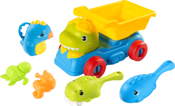 Đồ chơi đi biển xe chở cát khủng long kèm dụng cụ 6pcs CY526104 C407