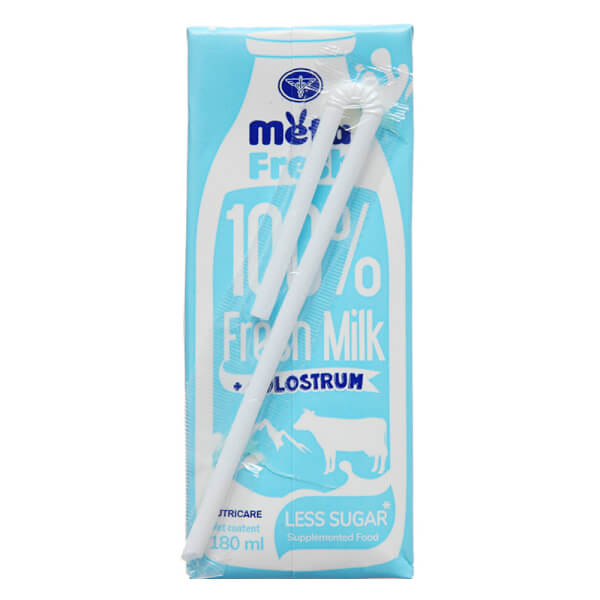 Thùng sữa tươi ít đường bổ sung sữa non Metafresh 180ml, lốc 4 hộp