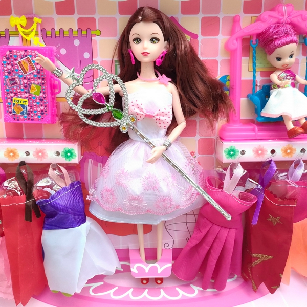 Bộ 2 búp bê trưởng tạo mẫu thời trang LH16880803 C407 (Hồng)