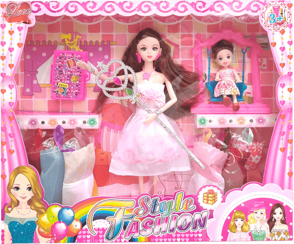 Bộ 2 búp bê trưởng tạo mẫu thời trang LH16880803 C407 (Hồng)