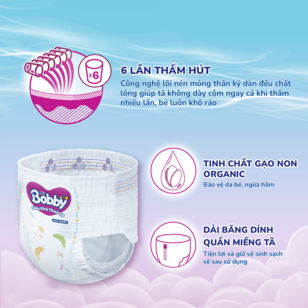 Tã quần Bobby size L, 70 miếng (giao bao bì ngẫu nhiên)
