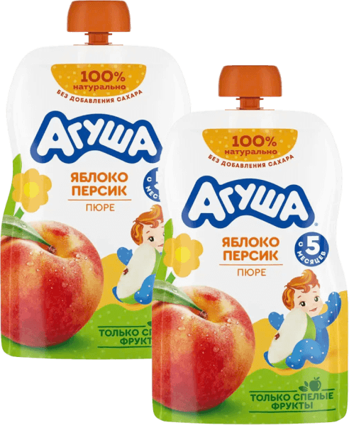 Combo 2 Trái cây nghiền vị táo và đào Agusha