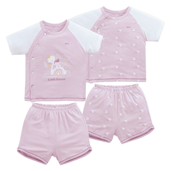 Set 2 Bộ modal kháng khuẩn ngắn Animo VD1024008 (0-24M,Tím)