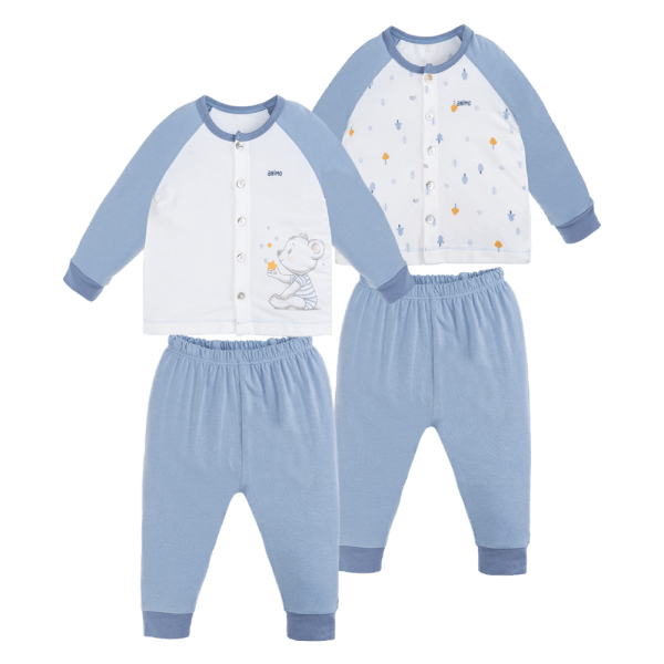 Set 2 Bộ kháng khuẩn Modal dài Animo BMC1024023 (0-24M,Xanh)