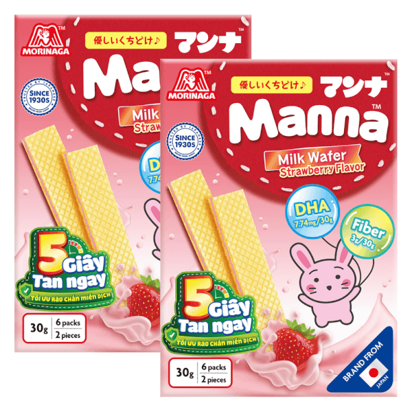 Combo 2 Bánh Xốp Sữa Manna Hương Dâu