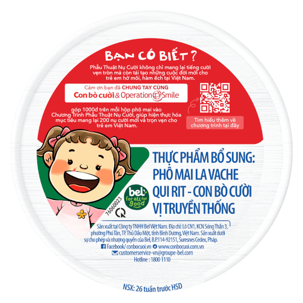 Thực phẩm bổ sung: Phô mai La Vache qui rit Con Bò Cười - 100N VN (112gr) (giao bao bì ngẫu nhiên)