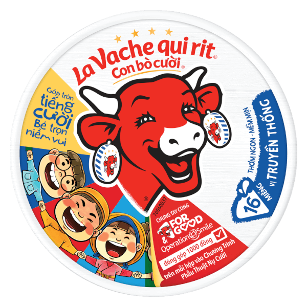 Phô mai Con Bò Cười 16 miếng (224g) (giao mẫu ngẫu nhiên)