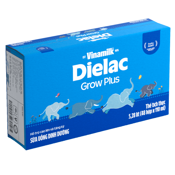 Sữa uống dinh dưỡng Dielac Grow Plus 110ml (Sữa Non) - Lốc 4 hộp (Giao bao bì ngẫu nhiên)