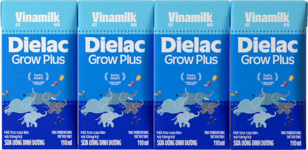 Sữa uống dinh dưỡng Dielac Grow Plus 110ml (Sữa Non) - Lốc 4 hộp (Giao bao bì ngẫu nhiên)