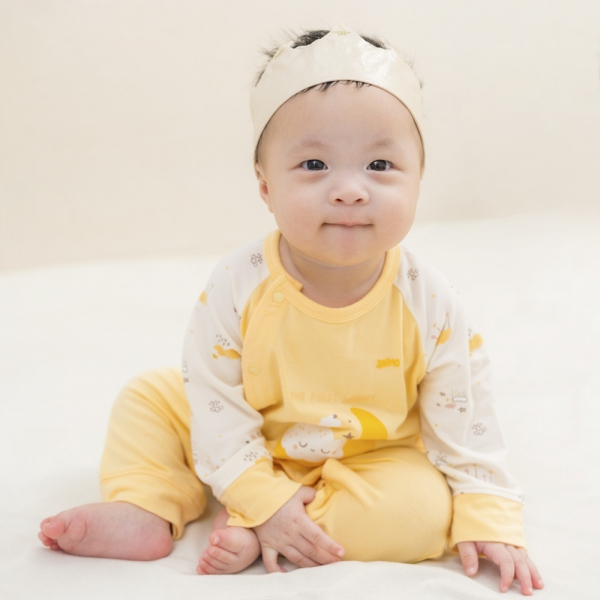 Bodysuit Modal dài Animo VD1024042 (0-12M,Vàng)