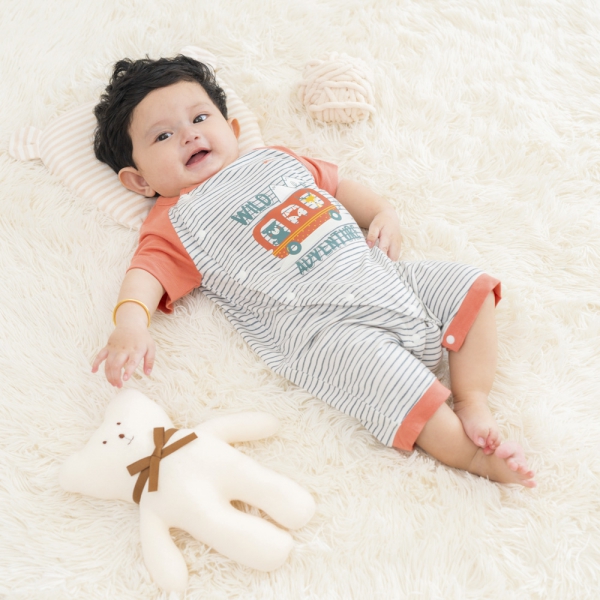 Set 2 Bodysuit kháng khuẩn Modal đùi Animo VD0724035 (0-12M,Đỏ-Xám)
