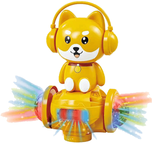 Chú chó đeo headphone siêu ngầu có nhạc đèn CY620285 C409 (Vàng)