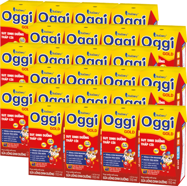 Combo 6 lốc Sữa uống dinh dưỡng Oggi Gold 110ml, lốc 4 hộp (trên 1 tuổi)