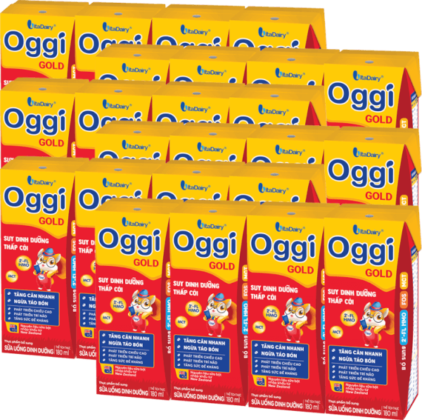 Combo 6 lốc Sữa uống dinh dưỡng Oggi Gold 180ml, lốc 4 hộp (trên 1 tuổi)