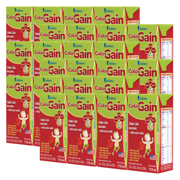 Combo 6 lốc Sữa uống dinh dưỡng Colos Gain 110ml, lốc 4 hộp (trên 1 tuổi)