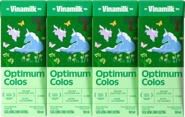 Sữa uống dinh dưỡng Optimum Colos 180ml (Lốc 4 hộp) new