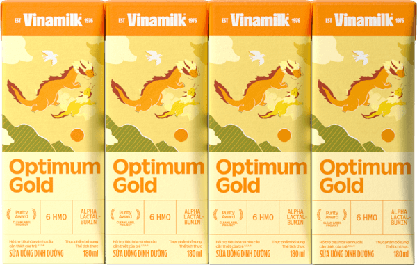 Sữa uống dinh dưỡng Optimum Gold 180ml (Lốc 4 hộp) new