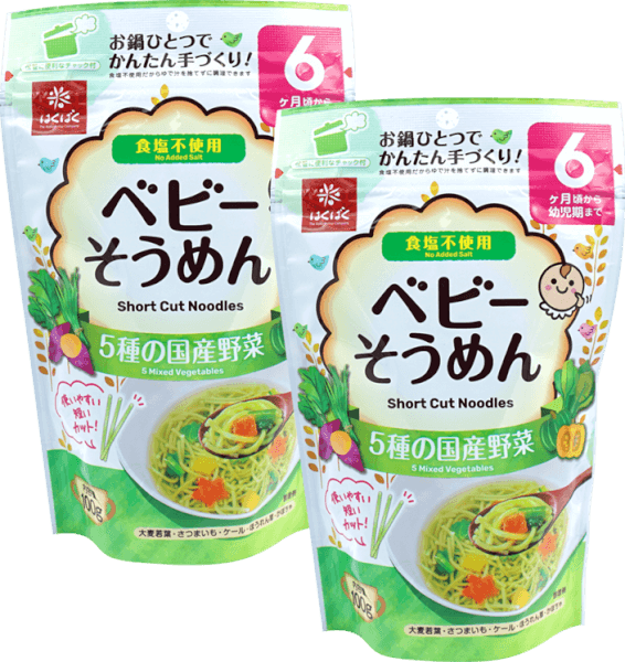 Combo 2 Mì ăn dặm Hakubaku - Mì Baby Somen 5 vị rau củ