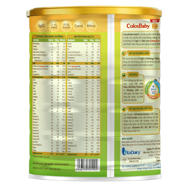 Combo 3 Sữa ColosBaby Gold 2+ 800g - S (Trên 2 tuổi)