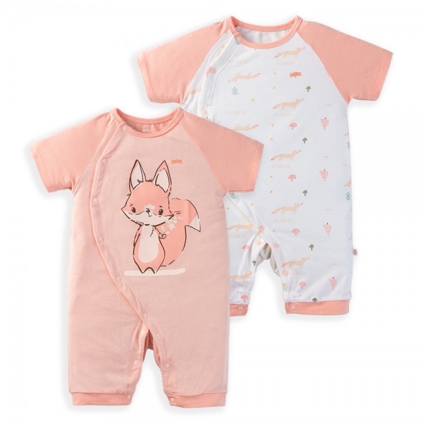 Set 2 Bodysuit kháng khuẩn Modal đùi Animo BMC1024028 (0-12M,Hồng dâu)