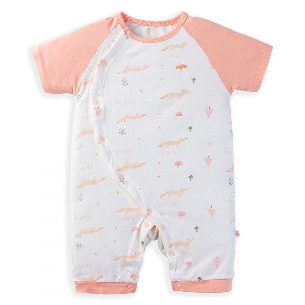 Set 2 Bodysuit kháng khuẩn Modal đùi Animo BMC1024028 (0-12M,Hồng dâu)