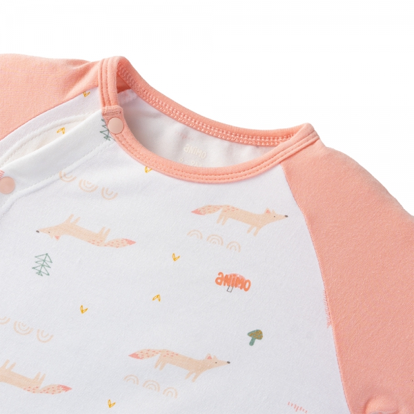 Set 2 Bodysuit kháng khuẩn Modal đùi Animo BMC1024028 (0-12M,Hồng dâu)