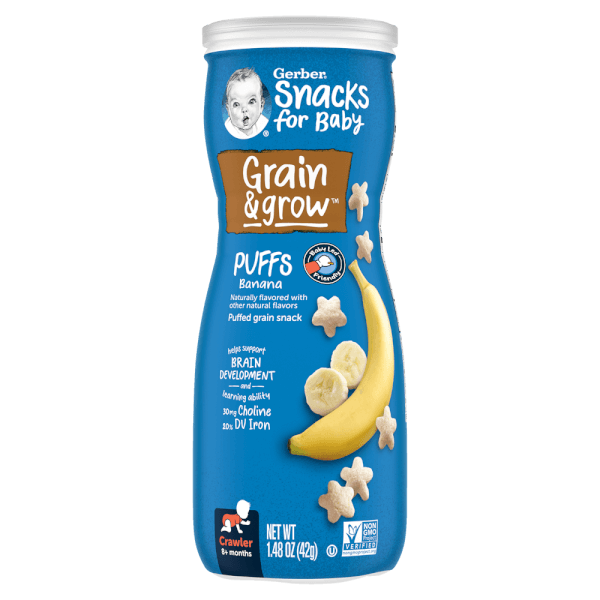 Thực phẩm bổ sung Bánh ăn dặm Gerber Puffs vị chuối *giao bao bì ngẫu nhiên*