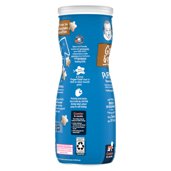 Thực phẩm bổ sung Bánh ăn dặm Gerber Puffs vị chuối *giao bao bì ngẫu nhiên*