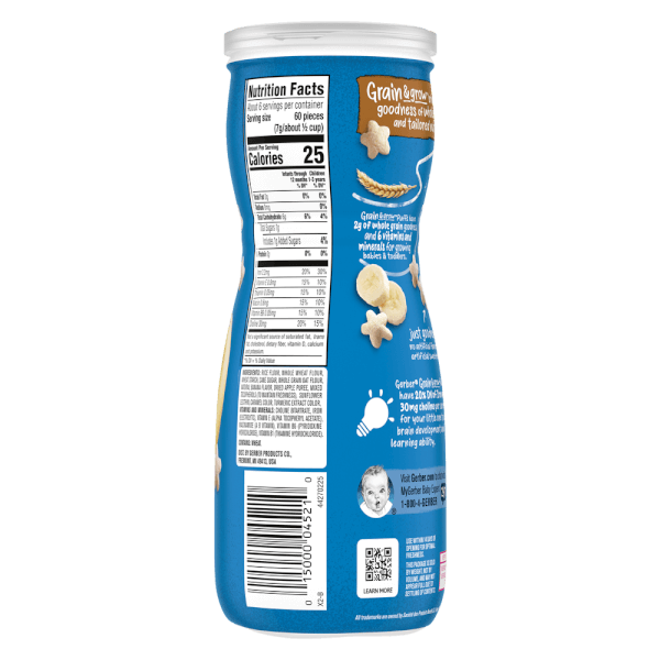 Thực phẩm bổ sung Bánh ăn dặm Gerber Puffs vị chuối *giao bao bì ngẫu nhiên*