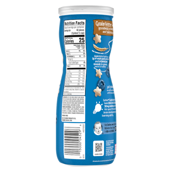 Thực phẩm bổ sung Bánh ăn dặm Gerber Puffs vị việt quất *giao bao bì ngẫu nhiên*