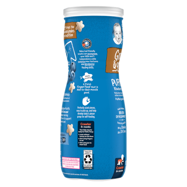 Thực phẩm bổ sung Bánh ăn dặm Gerber Puffs vị việt quất *giao bao bì ngẫu nhiên*