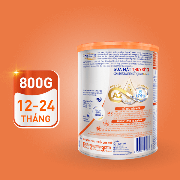 Sữa NAN INFINIPRO A2 số 2 800g (5HMO) (1-2 tuổi) (Giao bao bì ngẫu nhiên)