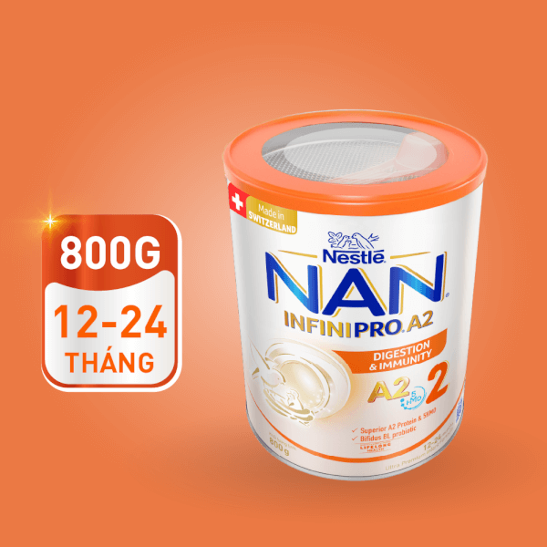 Sữa NAN INFINIPRO A2 số 2 800g (5HMO) (1-2 tuổi) (Giao bao bì ngẫu nhiên)