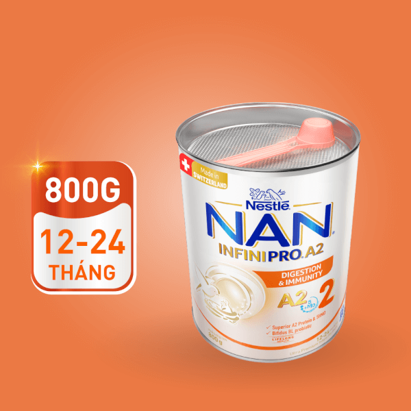 Sữa NAN INFINIPRO A2 số 2 800g (5HMO) (1-2 tuổi) (Giao bao bì ngẫu nhiên)