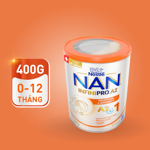 Sữa NAN INFINIPRO A2 số 1 400g (5HMO) (0-12 tháng) (Giao bao bì ngẫu nhiên)