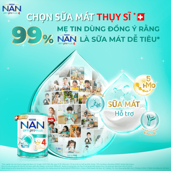 Sữa Nan Optipro PLUS 4 1.5kg, với 5HMO, Công thức từ Thụy Sĩ (2-6 tuổi) (Giao bao bì ngẫu nhiên)