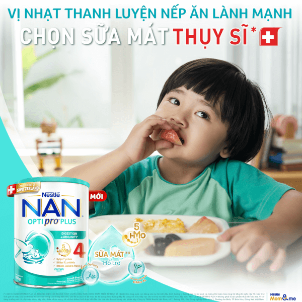 Sữa Nan Optipro PLUS 4 1.5kg, với 5HMO, Công thức từ Thụy Sĩ (2-6 tuổi) (Giao bao bì ngẫu nhiên)