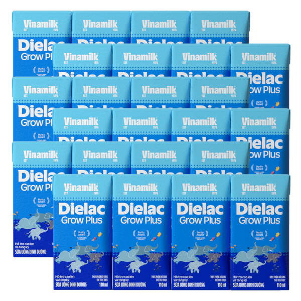 Combo 6 Sữa uống dinh dưỡng Dielac Grow Plus 110ml (Sữa Non) - Lốc 4 hộp
