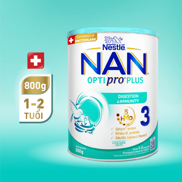 Sữa Nestle Nan Optipro Plus 3 800g (1-2 tuổi) (Giao bao bì ngẫu nhiên)