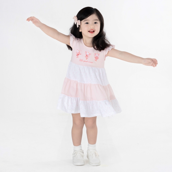 Đầm bé gái BST Chuột Đào Animo LU1124047 (9M-6Y,Hồng)