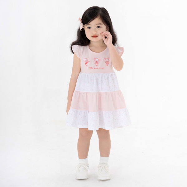 Đầm bé gái BST Chuột Đào Animo LU1124047 (9M-6Y,Hồng)