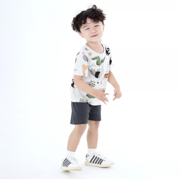 Bộ bé trai ngắn Animo Easy HN0924090 (1-4Y,Xám)