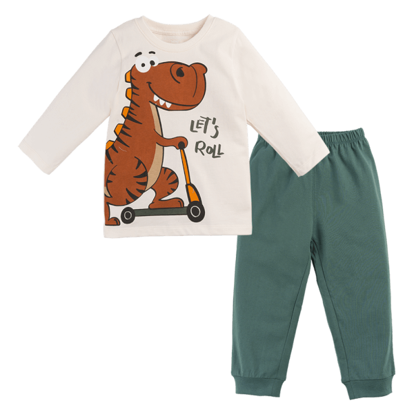 Bộ bé trai dài Bst T-Rex Animo HN1124046 (9M-6Y,Kem)